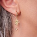 North Star Earrings Gold Plate