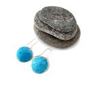 Circle Enameled Earrings Turquoise