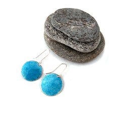 Circle Enameled Earrings Turquoise-jewellery-The Vault