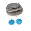 Circle Enameled Earrings Turquoise