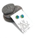 Enameled Studs Hexagon