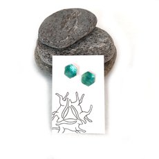 Enameled Studs Hexagon -jewellery-The Vault