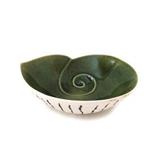 Nautilus Bowl Dark Green Large-artists-and-brands-The Vault