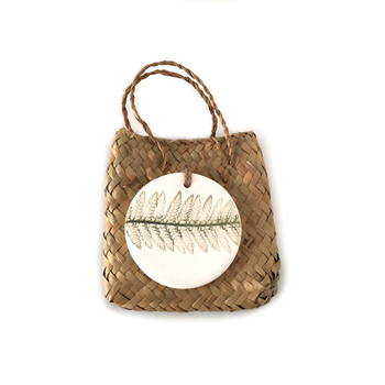 Ceramic Disk On Kete Fern Pattern