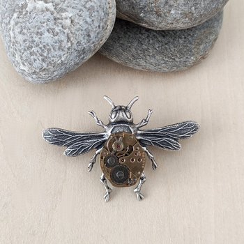 Large Bee Brooch Silver