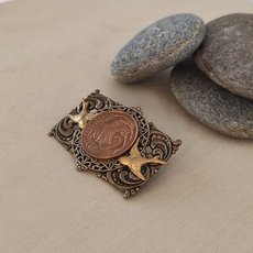 Layered Brooch Two Cent Swallows-jewellery-The Vault