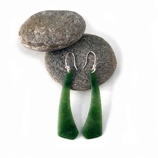 Pounamu Earrings Free Form-jewellery-The Vault