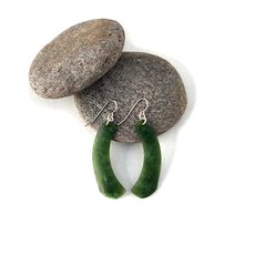 Pounamu Earrings Free Form-jewellery-The Vault