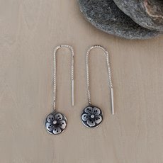 Silver Cherry Blossom Earrings-jewellery-The Vault