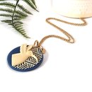 Huia Disc Weave Pendant Moroccan Blue