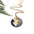 Huia Disc Weave Pendant Moroccan Blue