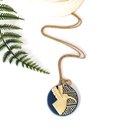 Huia Disc Weave Pendant Moroccan Blue