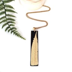 Huia Feather Pendant Black-jewellery-The Vault