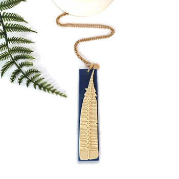 Huia Feather Pendant Moroccan Blue