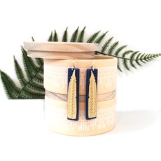 Huia Feather Earrings Moroccan Blue-jewellery-The Vault