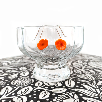 Floral Drop Earrings Soft Orange