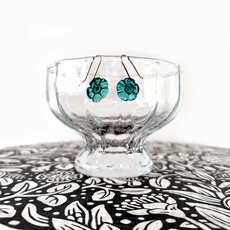 Floral Drop Earrings Teal-jewellery-The Vault