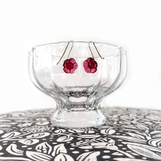 Floral Drop Earrings Cranberry Pink-jewellery-The Vault