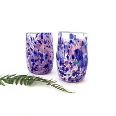 Glass Tumbler Purple Blue Pink-artists-and-brands-The Vault