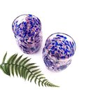 Glass Tumbler Purple Blue Pink
