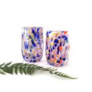 Glass Tumbler Purple Yellow Orange