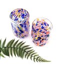 Glass Tumbler Purple Yellow Orange