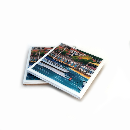 Wellington Boat Sheds Art Tile Coaster