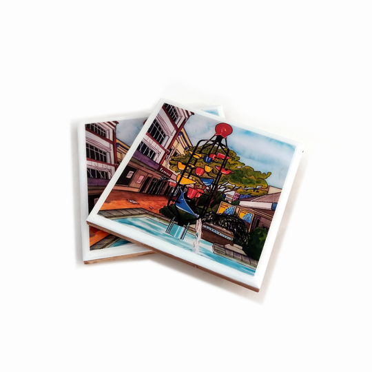 Cuba Street Buckets Art Tile Coaster