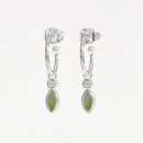 Pounamu and Cubic Zirconia Petit Blossom Earrings