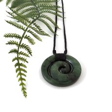 Ernesto Ovalle Large Pounamu Open Koru-jewellery-The Vault