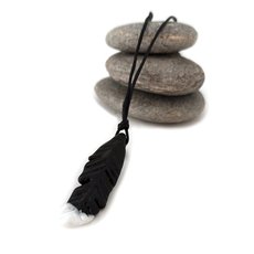 Huia Feather Pendant on Cord Style2-jewellery-The Vault