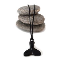 Whale Tail Pendant on Cord Style1-jewellery-The Vault