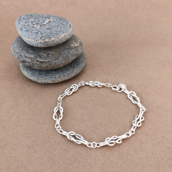Silver Knotted Link Bracelet