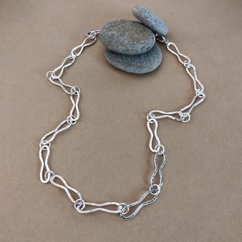 Silver Chunky Bow Link Chain Necklace