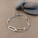 Silver and Brass Oval Chain Link Bracelet 