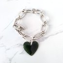 Big Green Heart Bracelet