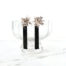 Cabbage Tree Earrings with Greenstone-jewellery-The Vault