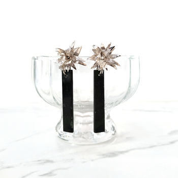 Cabbage Tree Earrings with Greenstone