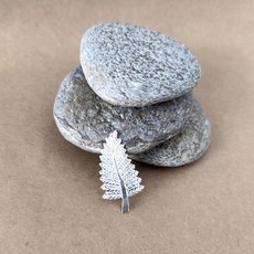 Large Fern Pin Silver-jewellery-The Vault