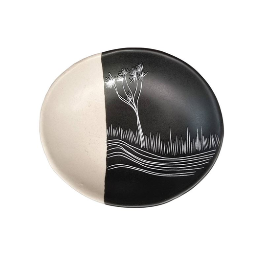 Coastal Ti Kouka Dippled White on Black 10cm Bowl