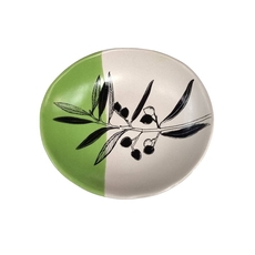Olive Dippled Green on White 10cm Porcelain Bowl-artists-and-brands-The Vault