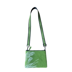 Ecofelt Cross Body Bag Toetoe White on Green-artists-and-brands-The Vault