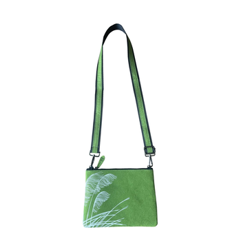Ecofelt Cross Body Bag Toetoe White on Green