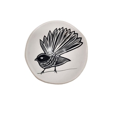 Piwakawaka Black and White 7cm Porcelain Bowl-artists-and-brands-The Vault