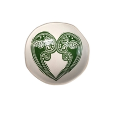 Aroha Fern Green and White 7cm Porcelain Bowl-artists-and-brands-The Vault