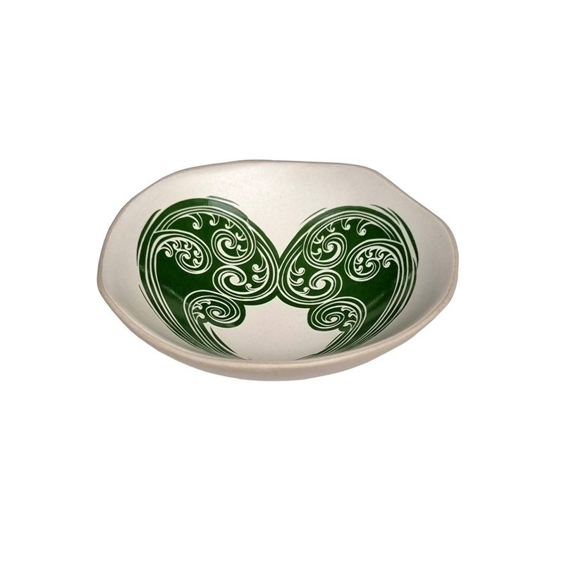 Jo Luping Bowl - Red Fern Aroha on White Jo Luping Bowl - Red Fern Aroha on White