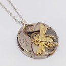 Timepiece Pendant w Large Gold Honeybee