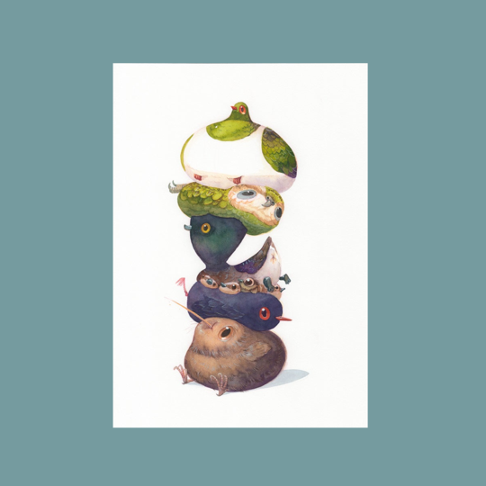 Floofadoop Birb(Bird) Stack Print A4