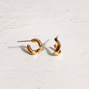 Undercurrent Earrings Gold Plate