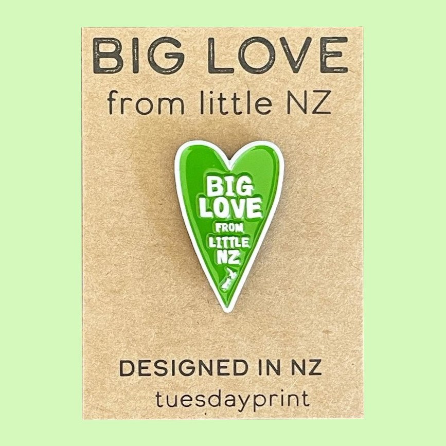 Big Love from Little NZ Enamel Pin - Jewellery at The Vault NZ - NZ